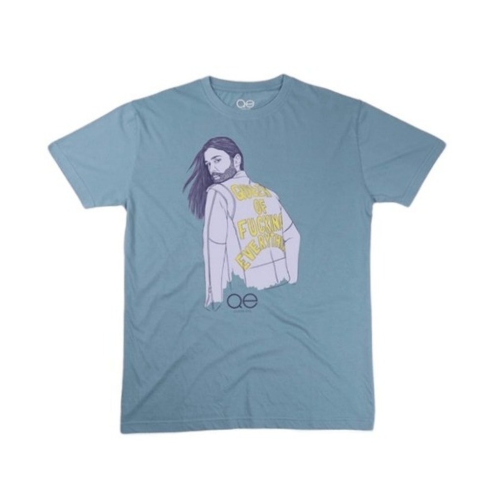 Queer Eye Queen of Everything Graphic Tee Blue Cotton Official Crewneck Short Sl